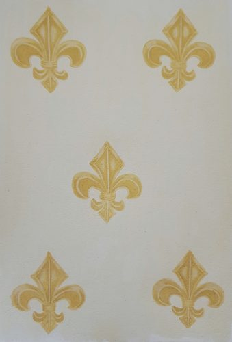 Lorna. Fleur de Lys, wallpaper. Pen & gouache.
